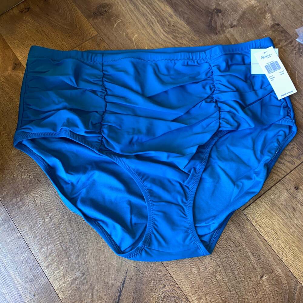 RAISINS CURVE Women's Blue Stretch Swimsuit Bottom 24W Plus Size